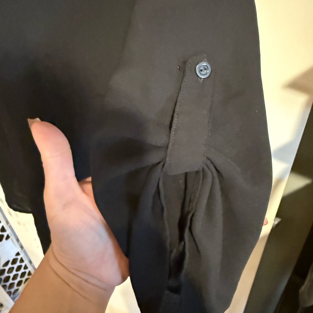 4/$16 Justify Women’s Sheer Black Blouse 3/4 Sleeve